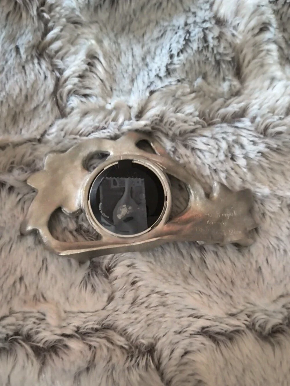 Seagull Pewter Silver Floral / Daffodils Small Mantel Clock - Silver - Vintage